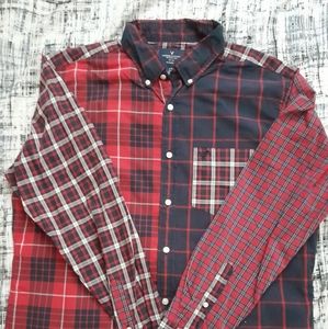 A mens patchwork button shirt